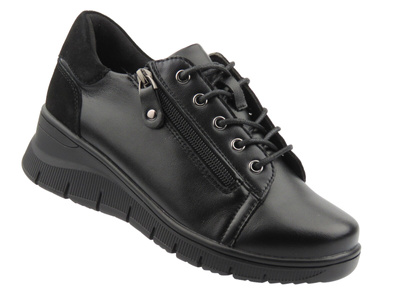 Pohodlné kožené dámské polobotky Vinceza 39964, černé