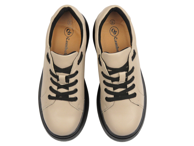 Dámské kožené tenisky khaki Cambell 25-19374