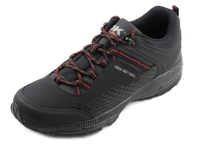 Pánské trekingové kalhoty DK Soft Shell 19503, černo-červené