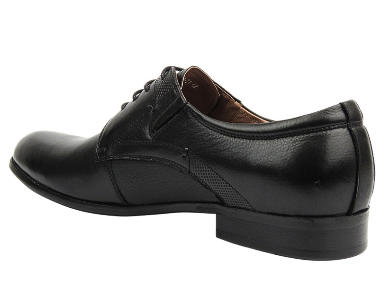 Eleganckie loafersy, półbuty męskie- JOHN DOUBARE 720-75G183, czarne