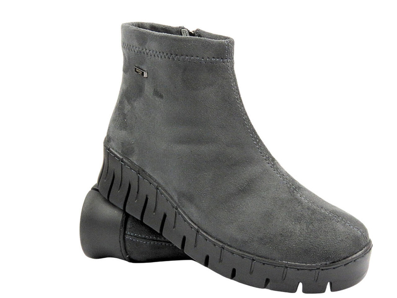 Elastické dámské kotníkové boty na platformě - HELIOS Komfort 506S, černé