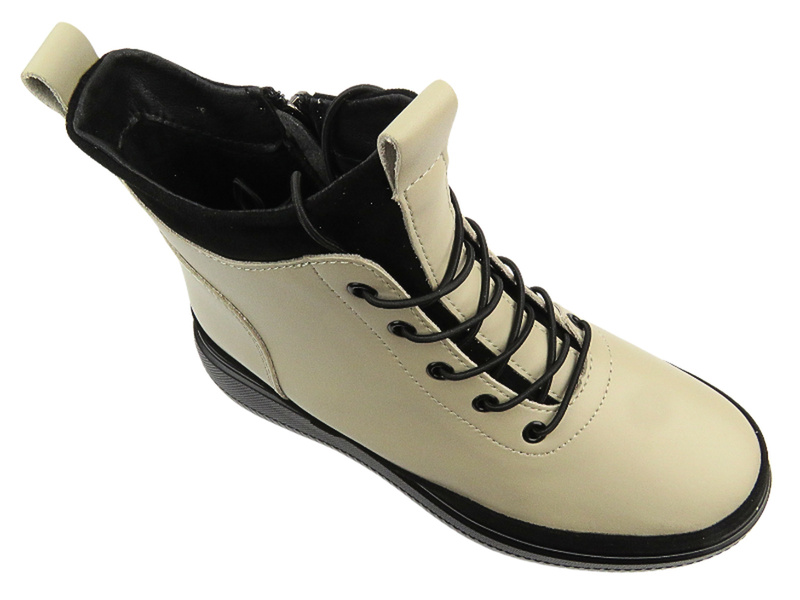 Kožené dámské kotníkové boty na platformě - Filippo DBT4146/23, černé