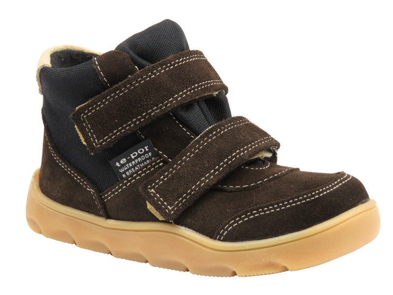 Dětské kotníkové boty, polobotky na suchý zip – Jamet 1124, hnědé