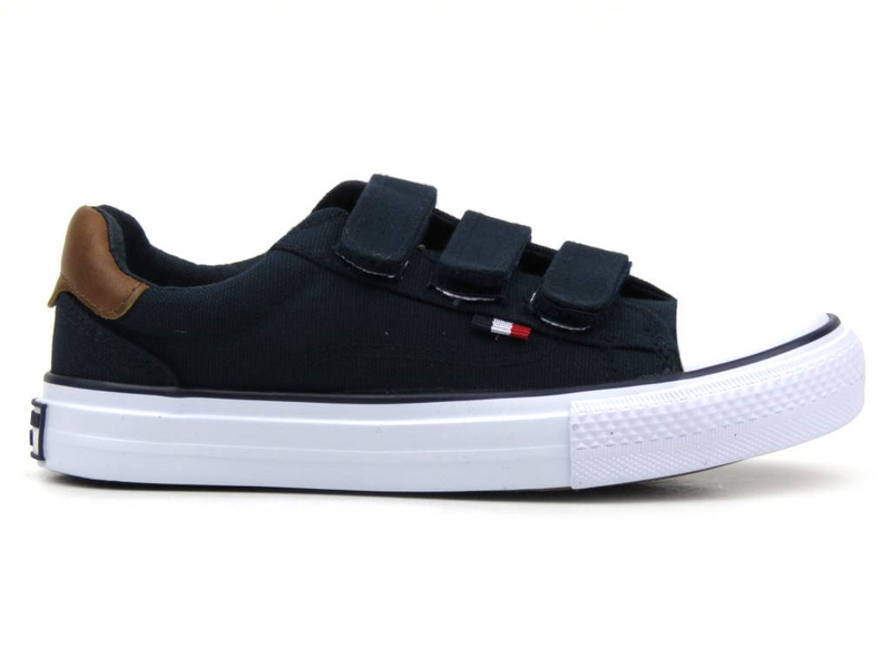 Dětské a mládežnické tenisky na suchý zip - AMERICAN CLUB LH 81/23 LH 80/23, tmavě modrá