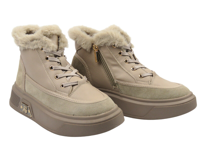 Dámské kotníkové boty Cambell 25-19352, béžové