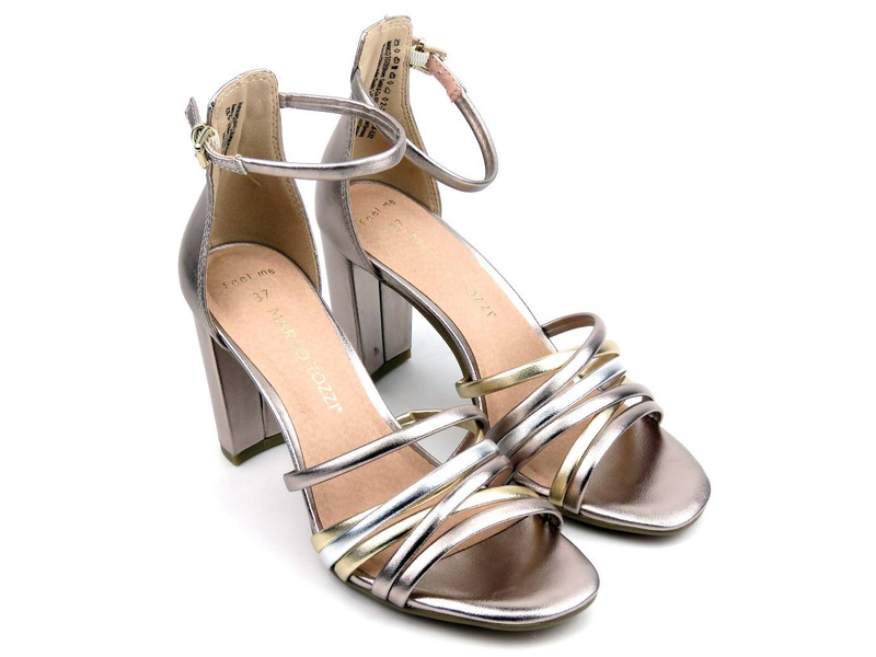 Dámské sandály na vysokém podpatku - Marco Tozzi 28386, růžové