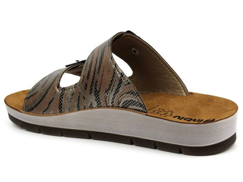 Dámské žabky s leopardím potiskem - INBLU CP-10, béžová a zlatá