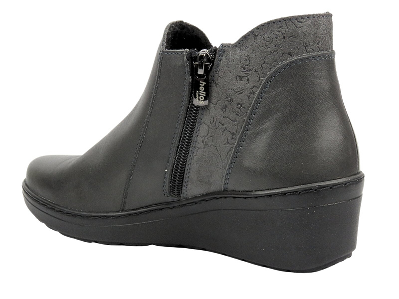 Elegantní dámské kozačky na klínku - HELIOS Komfort 596, černá 2