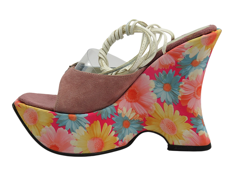 Dámské sandály na klínku modré Roberto Vitali 332P52