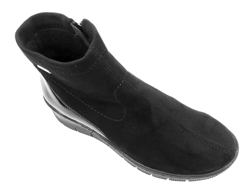 Dámské kozačky na platformě - HELIOS Comfort 600 černé se zipem Polská značka