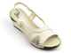 Dámské kožené sandály na klínku - HELIOS Komfort 207, ecru