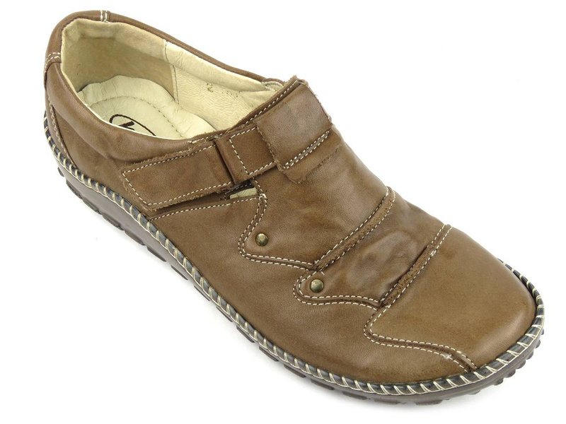 Dámské boty HELIOS 780-2, hnědé, zapínání na suchý zip