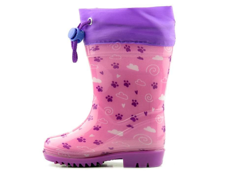 Dětské dívčí holínky Wellington s koťátky - American Club KAL 12/22 (05/21), růžové