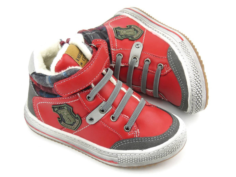 Zateplené dětské boty AMERICAN CLUB GC 25/21, červené