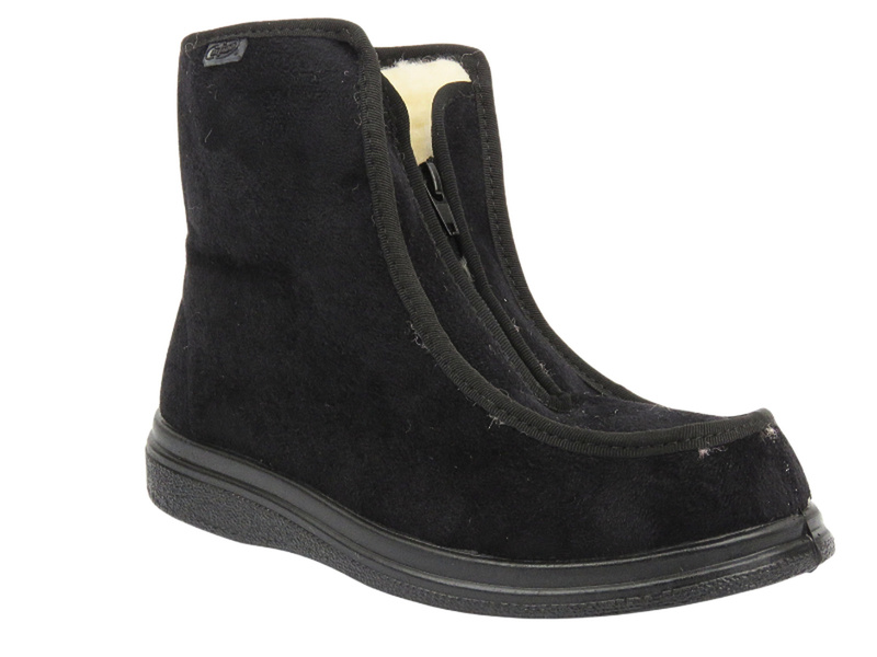 Vysoké, teplé pánské pantofle se zipem - Befado Dr Orto 996M013, černé