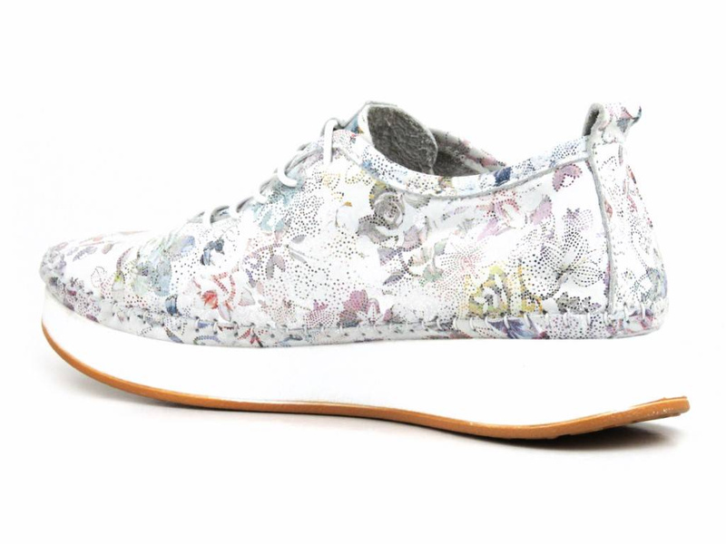 Dámské kožené boty s květinami - VENEZIA 01422077-2, bílé