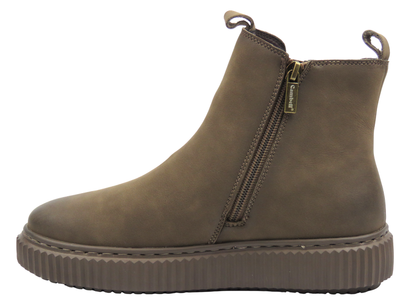 Dámské kožené kotníkové boty hnědé Cambell 25-19340