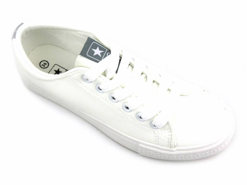 Bílé dámské tenisky z imitace kůže - Novinky 22SP02-1500