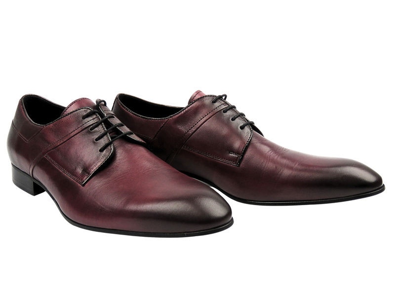 Elegantní pánské polobotky z přírodní kůže Conhpol C00C-6714-0927-00S01, vínové