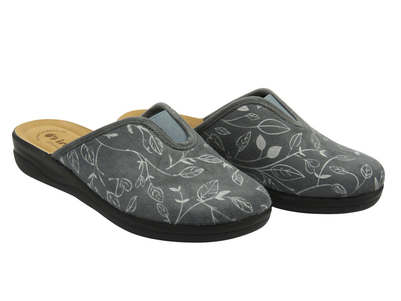 Dámské pantofle Inblu CF-49 šedé s vložkou z ekologické kůže