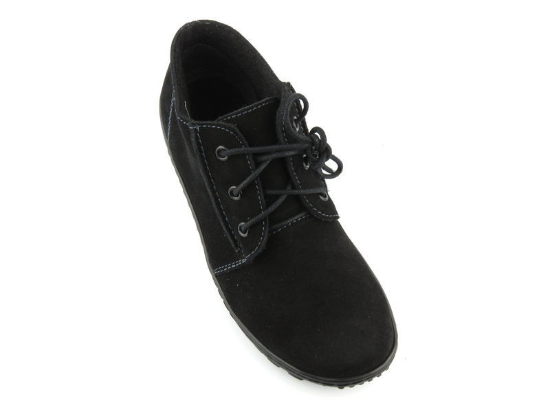 Pohodlné dámské kotníkové boty ze semišové kůže - HELIOS Komfort 618, černá