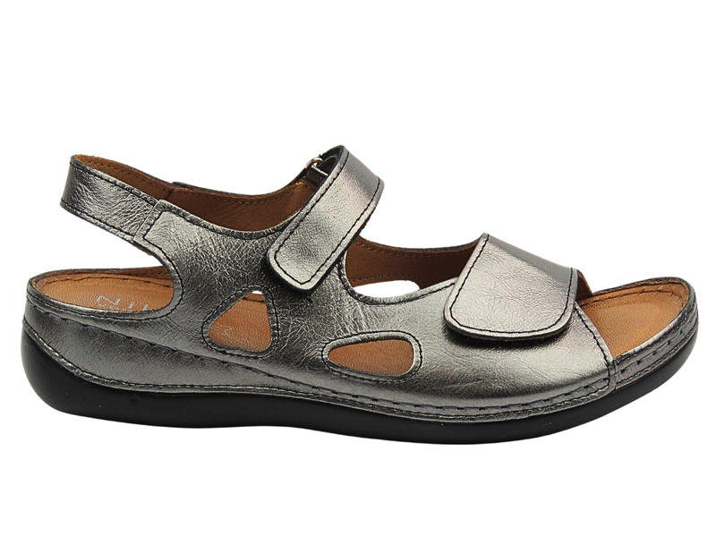 Kožené dámské sandály Cambell 25-00659, zlaté