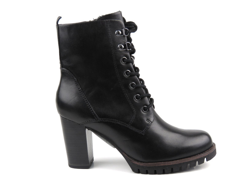 Dámské kožené kotníkové boty - Marco Tozzi 25200, černé