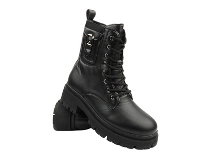 Zateplené kozačky, dámské kozačky - NOVINKY 22BT26-5013, černé