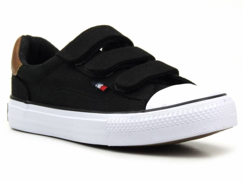 Dětské a mládežnické tenisky na suchý zip - AMERICAN CLUB LH 81/23 / LH 80/23, černé