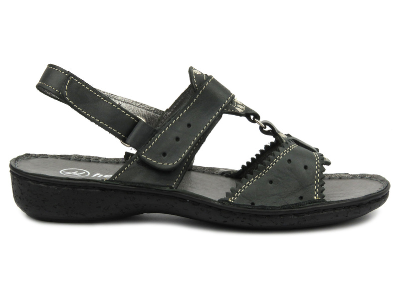 Dámské sandály z přírodní kůže - Helios 722, šedé