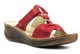 Dámské kožené žabky s nastavitelnou šířkou - HELIOS Comfort 797, červená