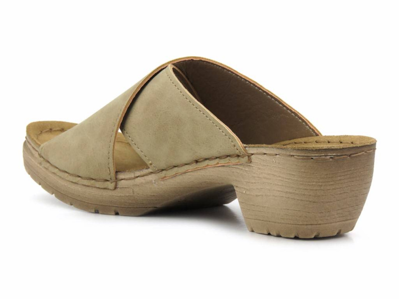 Dámské žabky na vysokém podpatku - INBLU BL-03, béžové