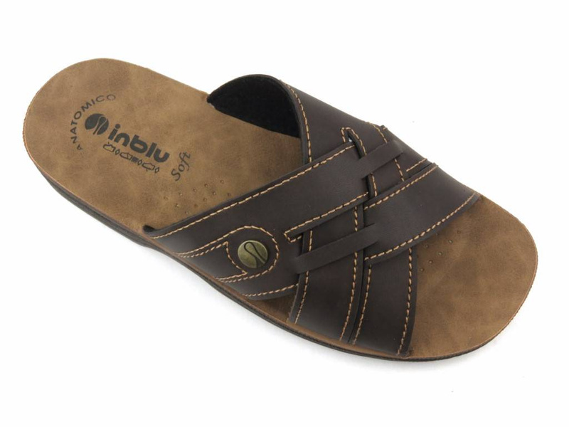 Pánské žabky se zkříženými ramínky - INBLU TG-07, tmavě hnědé