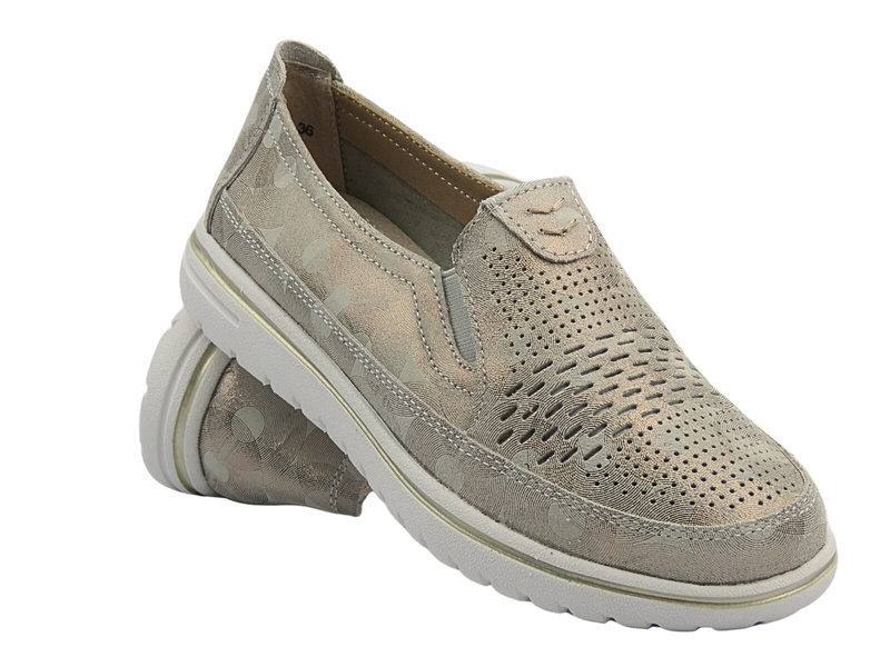 Dámské kožené mokasíny - Evento 20PB18-1653, zlaté