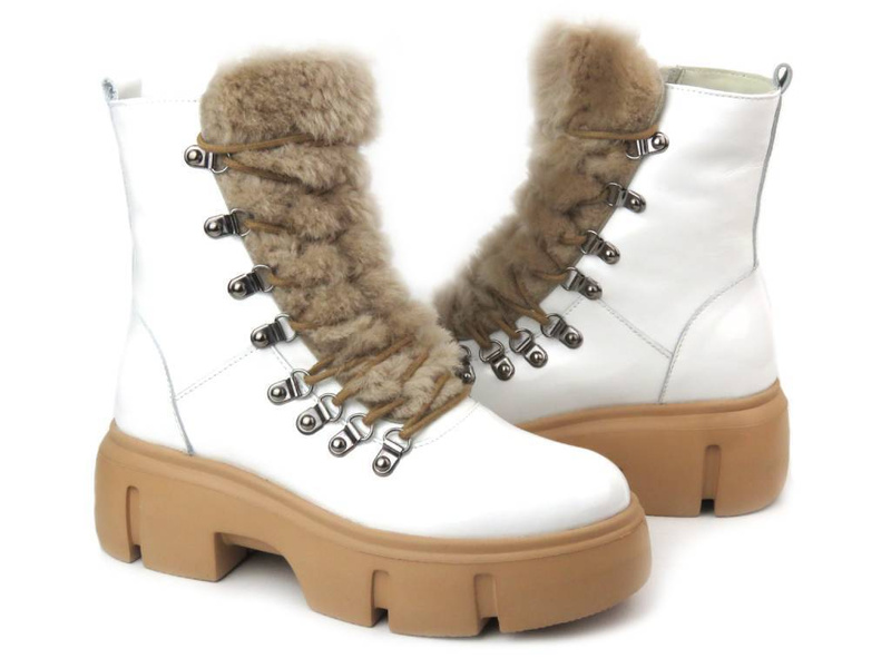 Dámské kožené kotníkové boty - VENEZIA 4332, bílá