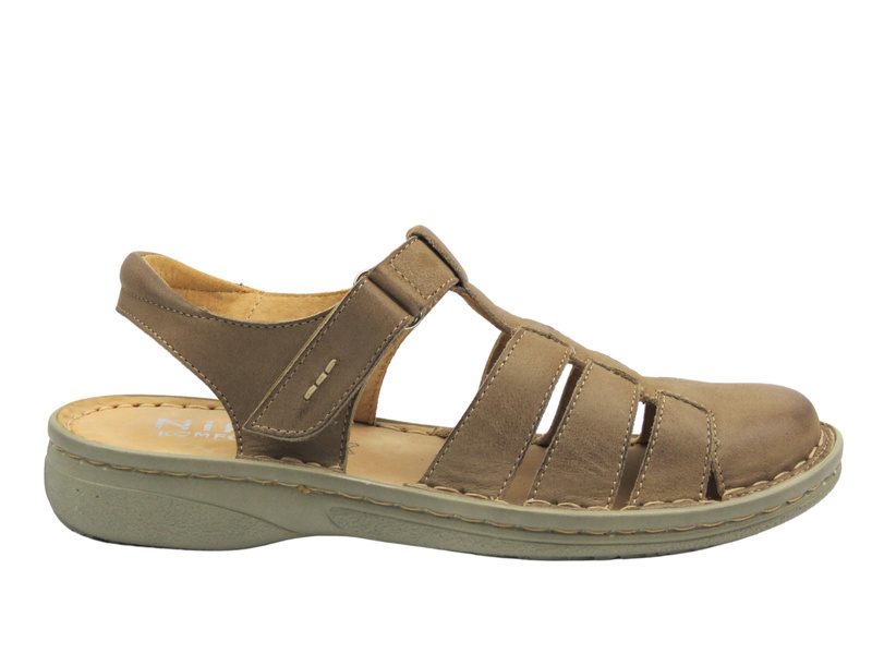 Kožené dámské sandály béžové Nika Komfort 1426