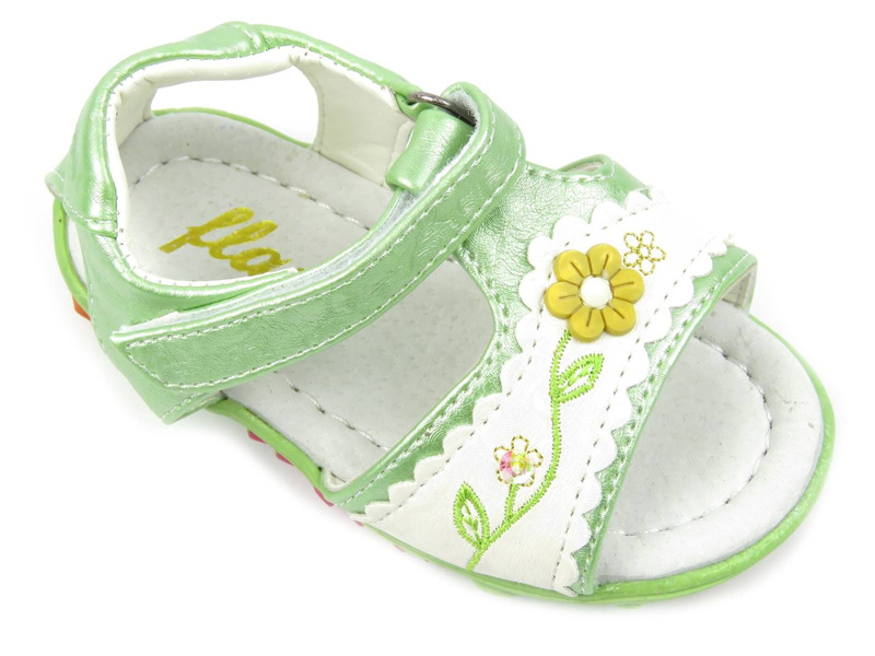 Dětské sandály s koženou stélkou - FLAMI 616-86612C, zelené