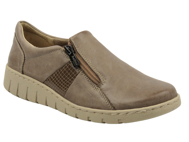 Béžové dámské kožené nazouvací boty Helios Komfort 454