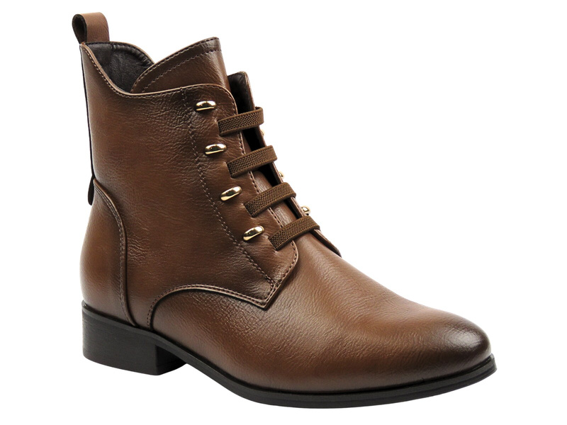 Dámské hnědé zateplené kotníkové boty - Potocki 25-12665