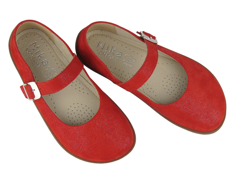 Pohodlné dámské barefoot polobotky z přírodní kůže Nika Komfort 1454, červené