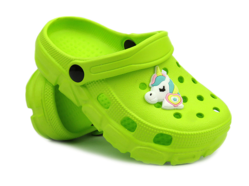 Dětské nazouváky, crocsy světle zelené Realpaks D-301