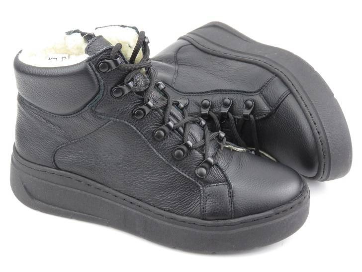 Pohodlné dámské boty s vlnou - Wasak 0661, černá