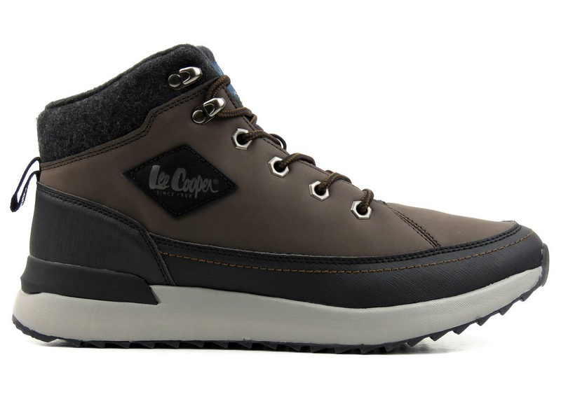 Teplé pánské kotníkové boty se silnou podrážkou - LEE COOPER LCJ-21-01-0532M, hnědé