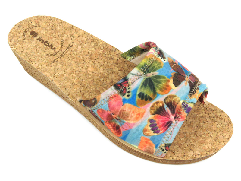 Dámské žabky s korkovou stélkou - INBLU STEVIA, modrá