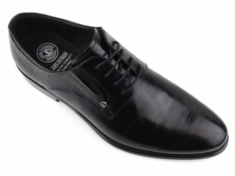 Elegantní pánské kožené boty - JOHN DOUBARE QA526-C6-A78, černé