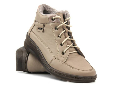 Dámské zateplené kotníkové boty - HELIOS Komfort 553, béžová