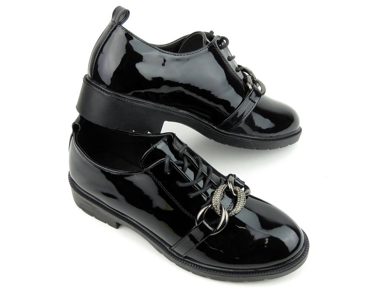 Dámské patentky s ozdobným řetízkem - S.BARSKI HY05-323A, černá