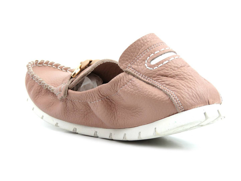 Elastické dámské mokasíny z přírodní kůže - VENEZIA 1393 R206, růžová