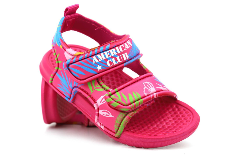 Pěnové sandály pro dívky - American Club NH 85/23 NH 86/23, tmavě růžové