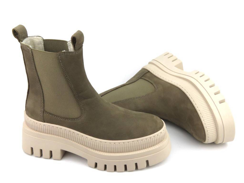 Dámské pracovní boty se silnou podrážkou, Tamaris 1-25494-41, tmavě béžová